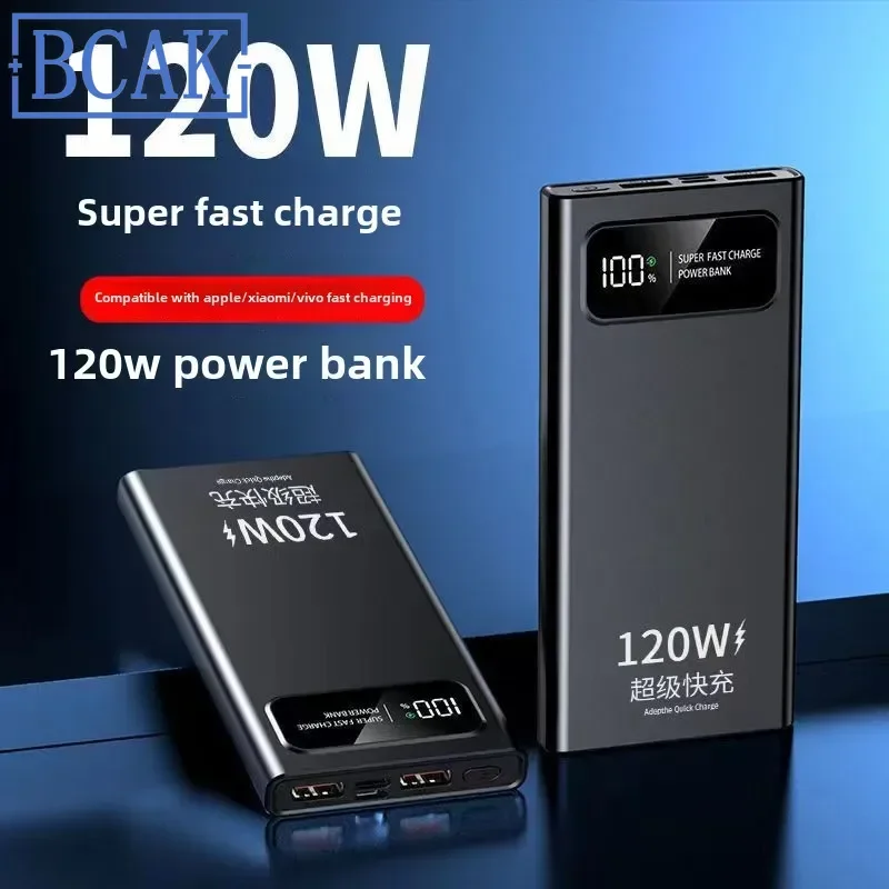 

New Style BCAK New 120W Power Bank 20000mAh Super Fast Charging Large Capacity Mobile Power Supply
