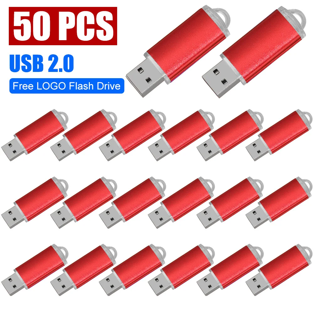 

50PCS/lot Free Customized LOGO Metal USB Flash Pen Drive 4GB 8GB 16G Pendrive 32GB 64G Memory Stick Real Capacity U Disk Cle Usb