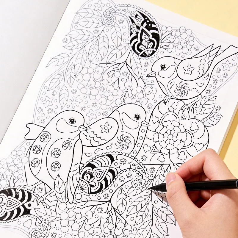 An Adult Meditation Healing Decompression Line Drawing Graffiti Book, Zen Mandala Coloring, Fine Line Drawing Coloring Book