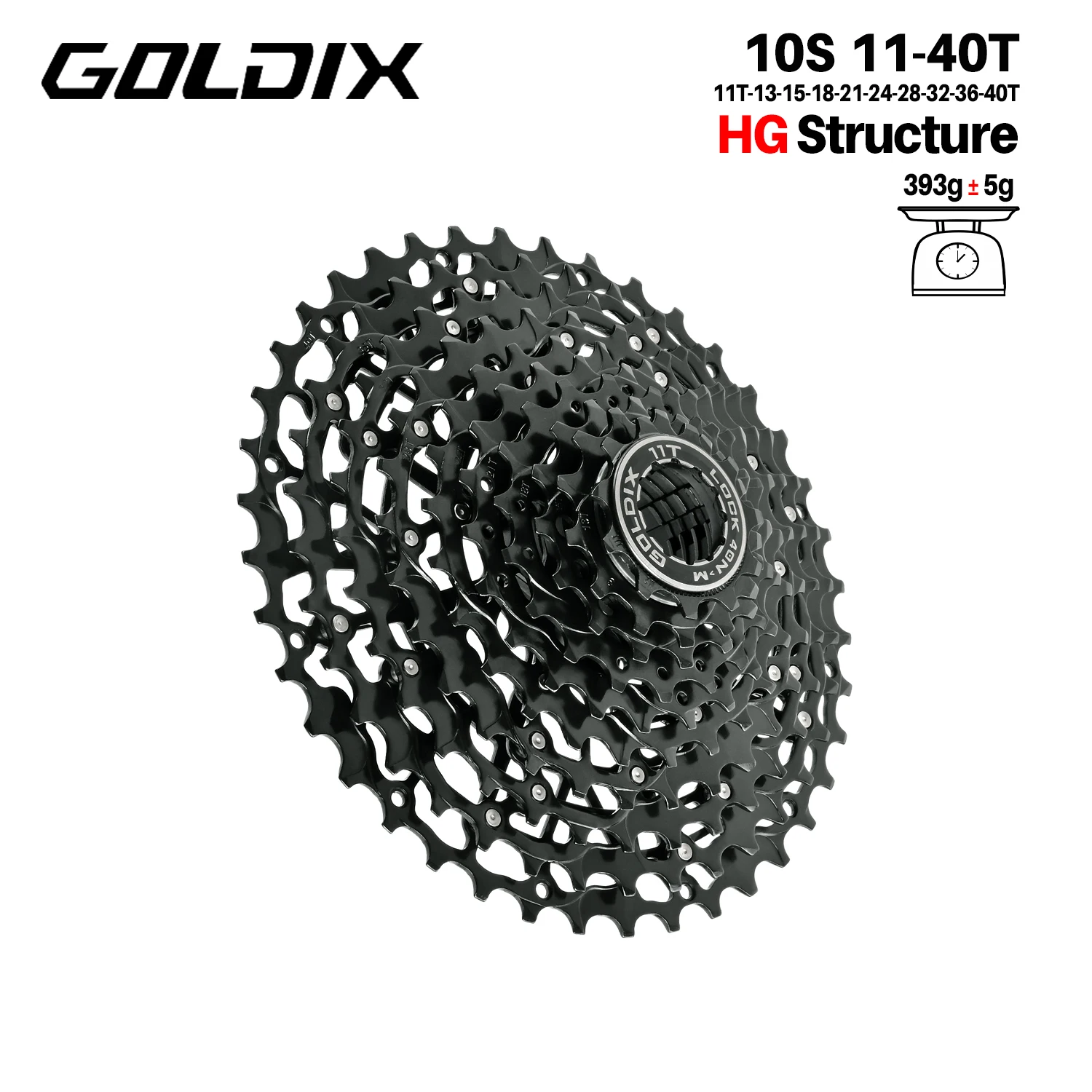 GOLDIX Ultralight Fiets Cassette Vrijloop Koolstofstaal Materiaal 9/10/11/12/13 Speed HG Structuur Tandwiel voor Mountainbike