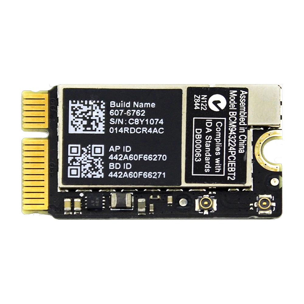 Original Used Wifi Bluetoot Airport Card BCM943224PCIEBT2 For Macbook Air A1369 A1370 A1465 A1466 Wifi Card 2010 2011 2012 Year