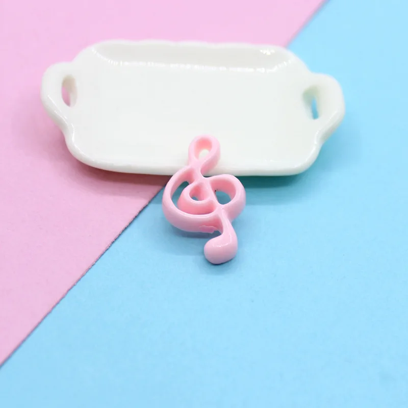 10pcs Resin Kawaii Musical Note Flatback Embellishments Scrapbooking Material Mini Figurine Miniature Accessories Phone Case Diy