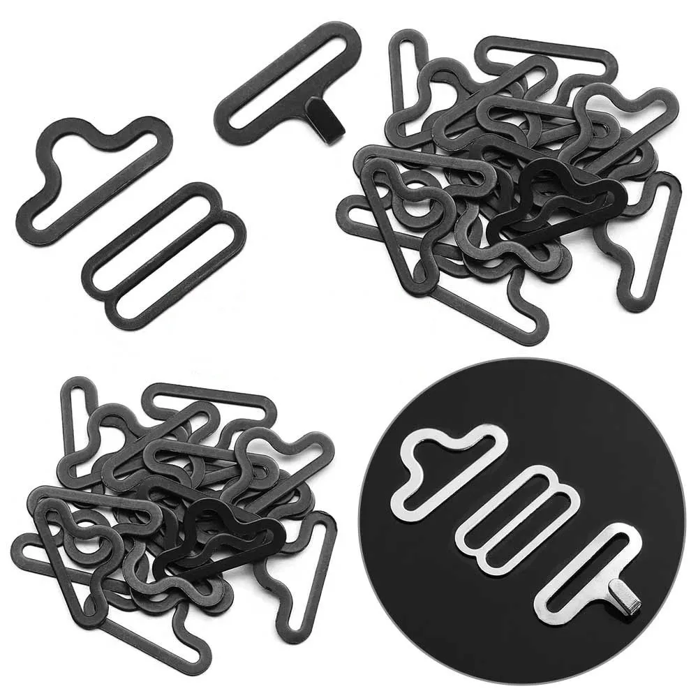 50Pcs/Set New Adjustable Cravat Clip Bow Tie Necktie Strap Sling Buckle Hook Fastener DIY Crafts Apparel Sewing Accessories