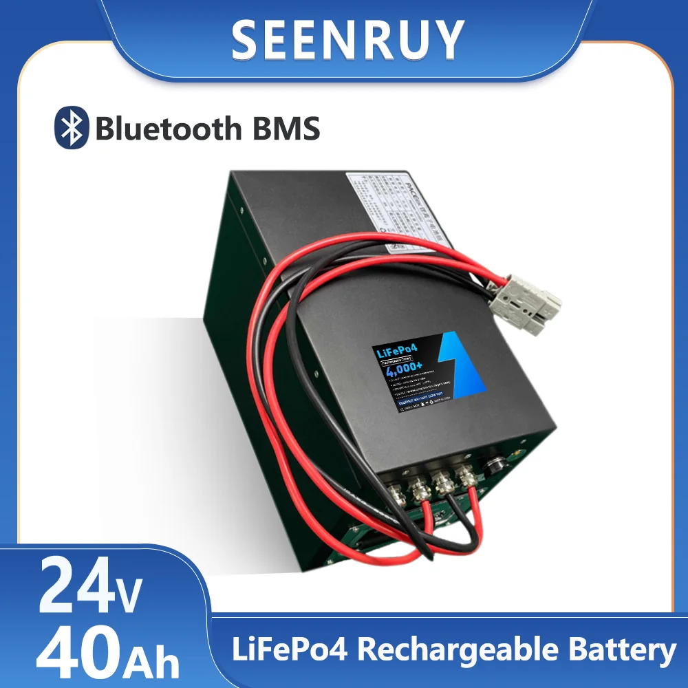 24v 40AH With Charger Built in BMS Optional 30A 50A  Lithium Iron Phosphate Battery Pack For AGVs Solar Energy Storage RV