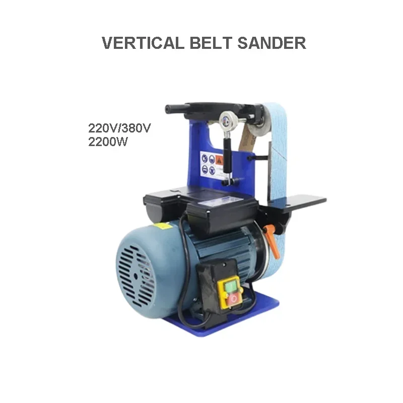 

Vertical abrasive belt sander 2200w grinder tool woodworking metal sharpener deburring chamfer polishing machine