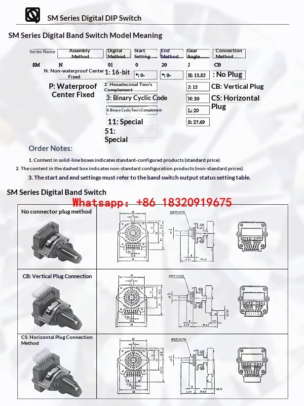 Cyclmotion CNC Tenda Multiplier Rotary Switch SMN-01N SMN-02N SMN-03N SMN-01J SMN-02J SMN-03J