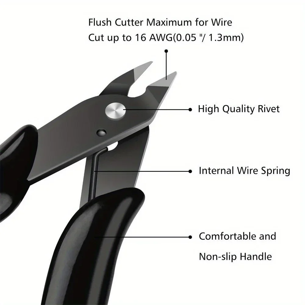 1/2Pcs Mini Electrical Wire Cable Cutter Side Snips Metal Nose Cutting Flush Pliers Durable Convenient Tool for Electrical Work