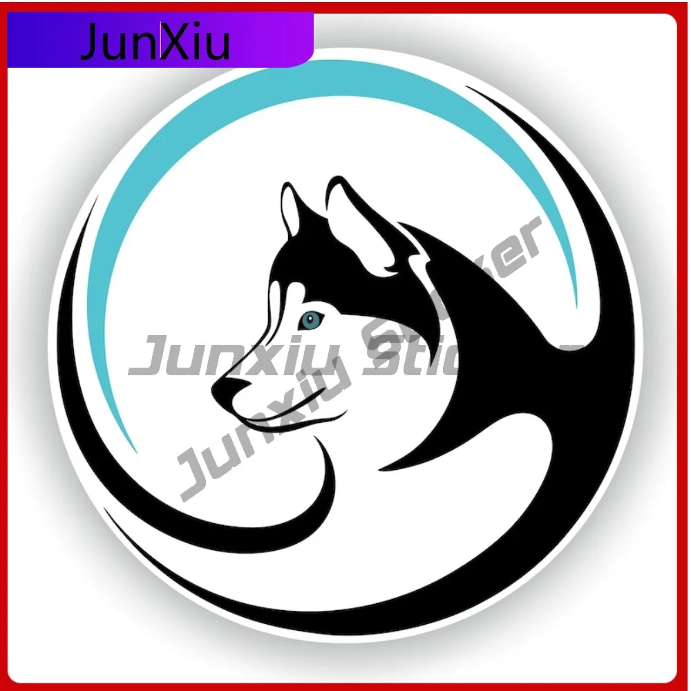 

Cute Husky Round Dog Sticker Custom Decals Motorcycle Accessories And Decals Funny Anime Car Decoration Waterproof Stickers Pvc