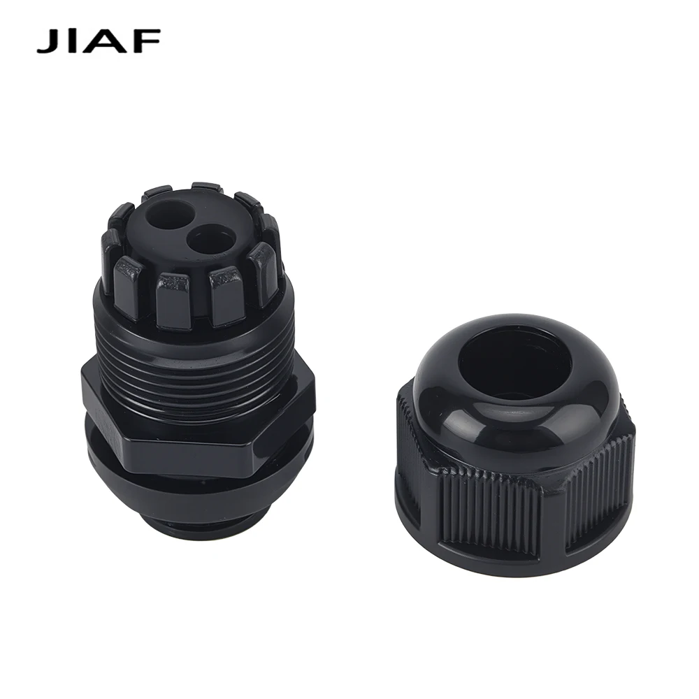 10pcs M12X1.5 Waterproof Cable Gland More Outline Holes Nylon MG12A Divided Structure Joint Plastic Black Grey Seal Joint