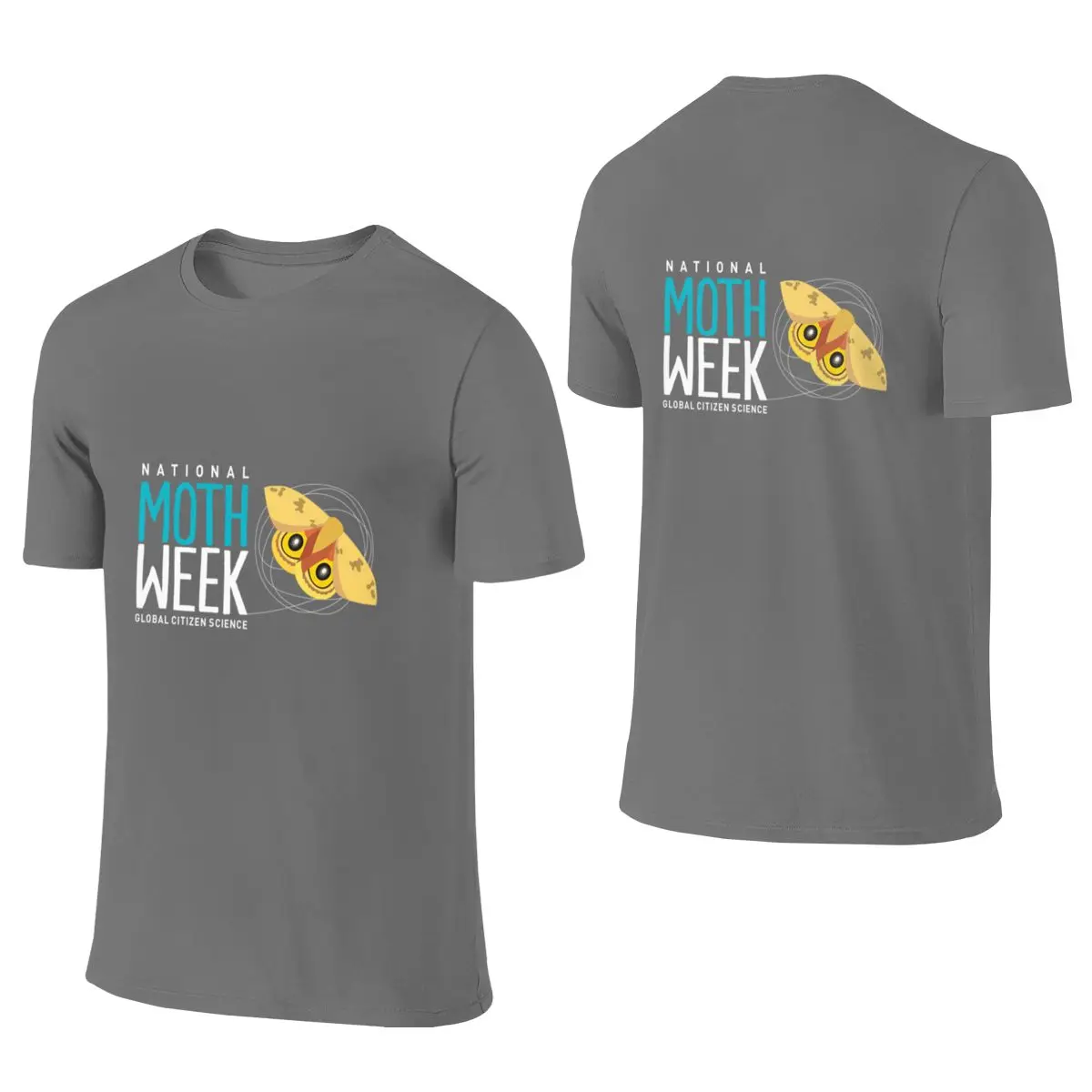 National Moth Week Official (Centered On Dark) Basic Reversible T-shirt Japanese Style Minimal Sun Protection Men's T-shirts