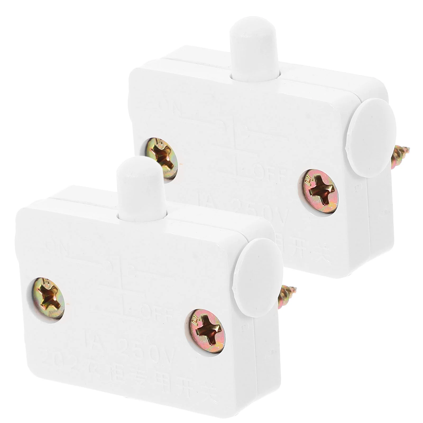 2 Pcs Wardrobe Door Switch Switches Closet Light Fixtures Compact Cabinet Gating Silver Plated Copper Pantry Automatic