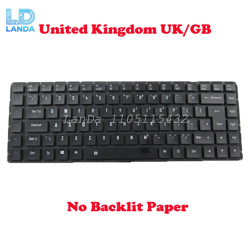 

Laptop No Backlit UK Keyboard For Gigabyte For AERO 14 27703-UK641-G30S SKB1507-UK 2Z703-UK641-G30S United Kingdom UK Black
