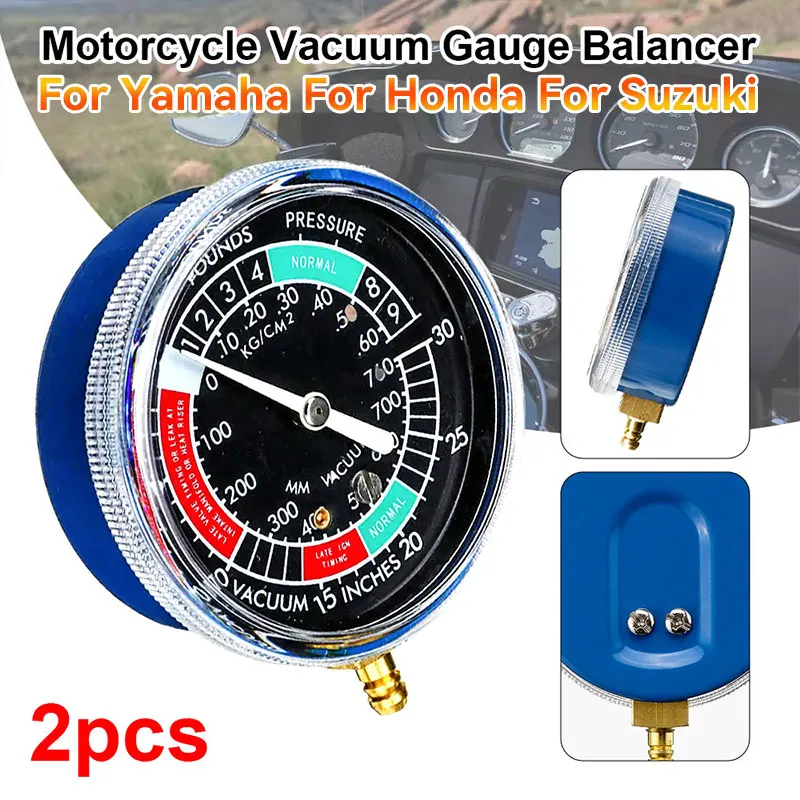 2PCS Motorcycle Vacuum Balancer Cylinder Gauge Synchronizer Diagnostic Tool Digital Display Gauge For Honda/Yamaha/Suzuki