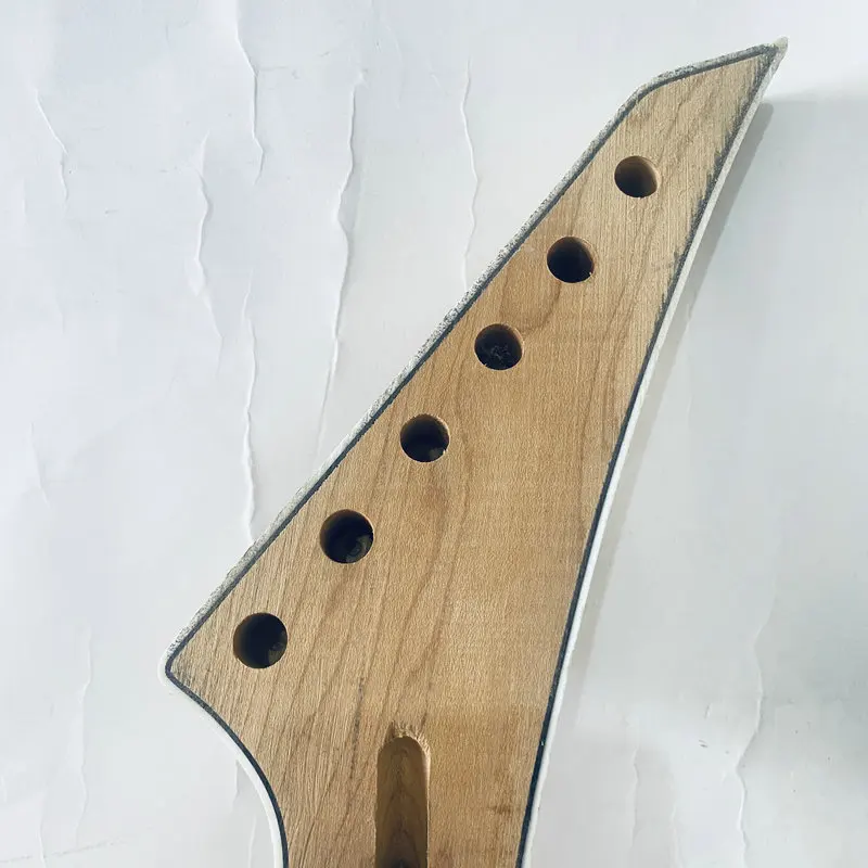 EN089 Unfinished Jackson Electric Guitar Neck No Frets No Paints Maple+Maple 24 Frets DIY Replace Parts with Damages