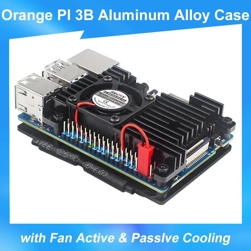 

Orange PI 3B Aluminum Alloy Shell Metal Case with Fan Active & PassIve Cooling Enclosure for Orange PI 3B