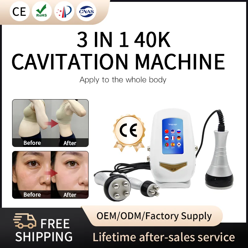 40K 3 In 1 Ultrasonic Cavitation Slimming Body And Face Radiofrequency Machine Shaping Red Light Therapy Massager Beauty Salon