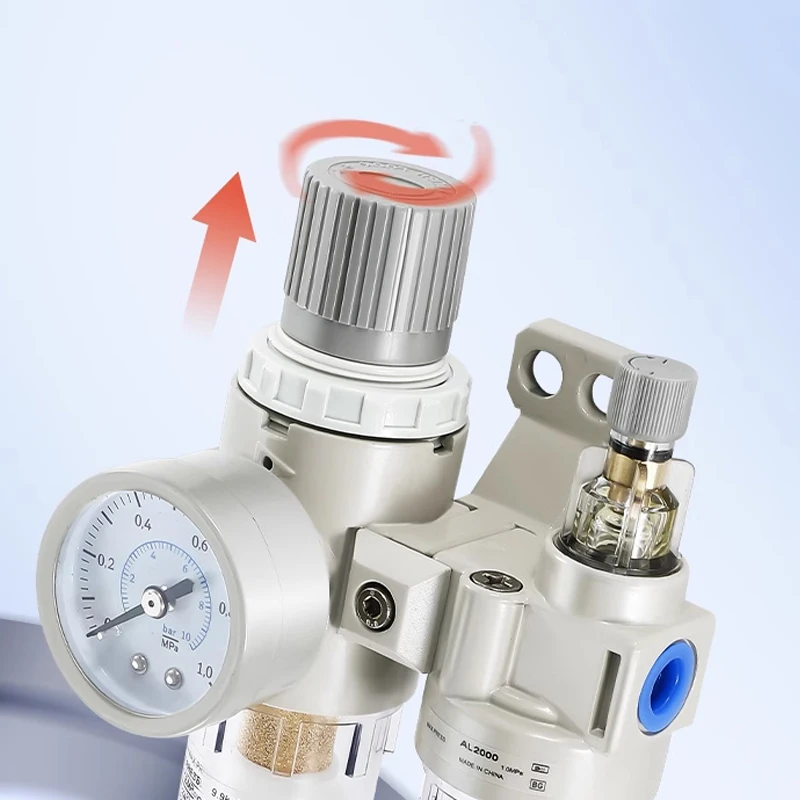 Metallic AC2010-02 AC3010-03 AC4010-04 Pneumatic Pressure Regulator Oil Water Separator Manual Drainage Compressor Air Filter.