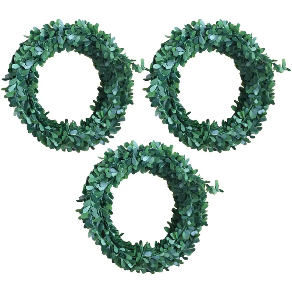 

3 Pcs Artificial Garland Green Leaves Headband Decorative Vines Home Party Wedding Coffee Shop Floral Wreath