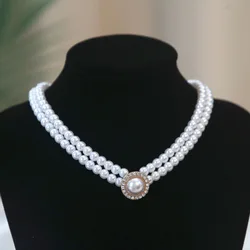 Trendy Imitation Pearl Chain Chokers Necklace for Women Wedding Party Elegant Clavicle Necklaces Vintage Exquisite Jewelry Gift