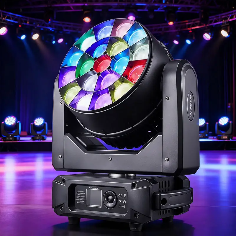 

TIITEE High Quality 19pcs 15W LED Moving Head Lights RGBW LCD Touch Screen Display DMX512 for Night Club Hotel DJ Entertainment