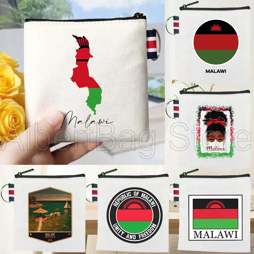 

Malawi Country Map Flag Malawian Travel Gifts Canvas Key Coin Purse Small Cotton Bag Travel Storage Card Wallet Holders Pouch