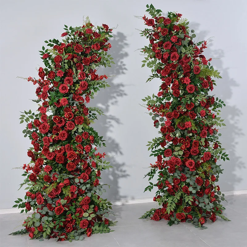 Handmade 2.3m Red Rose Artificial Flower Arch For Wedding Graduation & Mother's Day Decorations-Luxurious Long Lasting