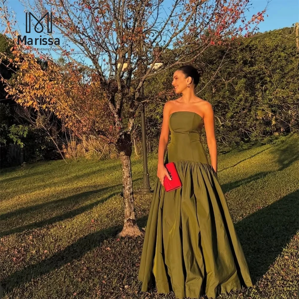 Marissa Ball Gowns Custom Made Off-shoulder Women's Evening Dress Woman Line A Satin Dresses for Special Events Prom Dress 2025