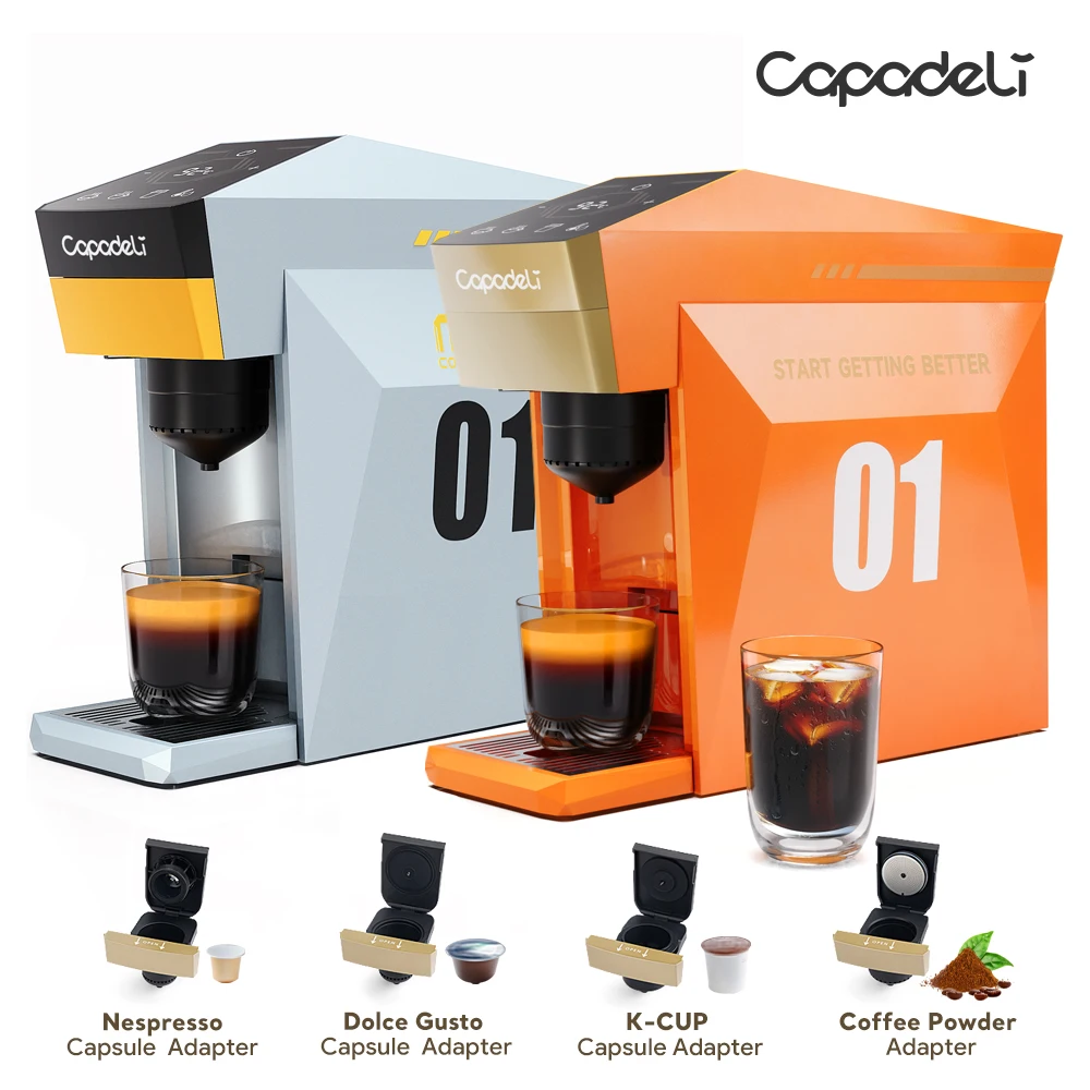 Capsule Coffee Machine 4in1 Compatible with Nes*/DG/Coffee Ground/K Cup Capsule Pods 19bar Espresso Coffee Maker