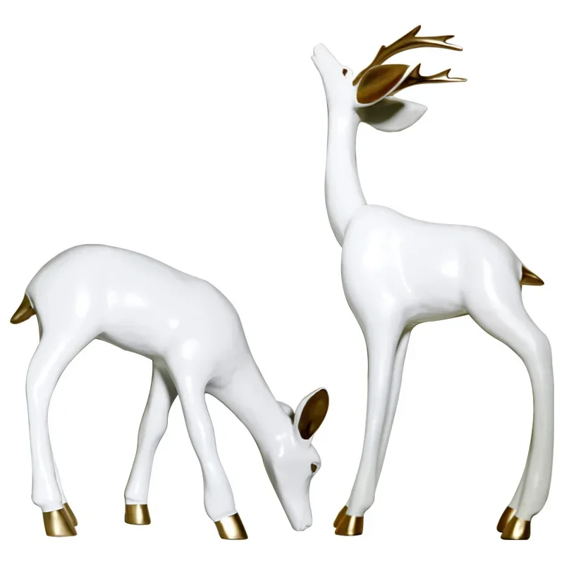 

Simple and modern large deer floor ornament, elk living room, entrance, hotel lobby, clubhouse, shopping mall decoration