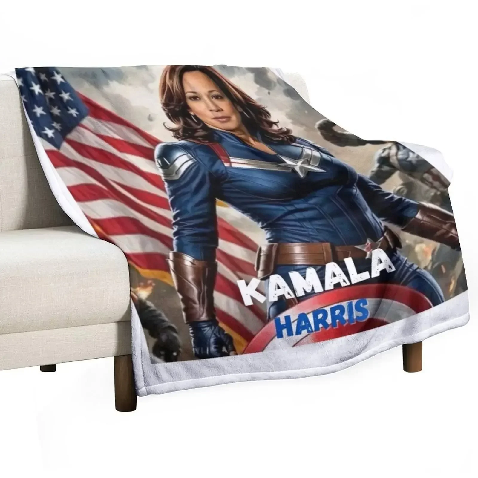 Kamala harris Throw Blanket Kid'S Summer Flannels Softest bed plaid blankets and throws Blankets