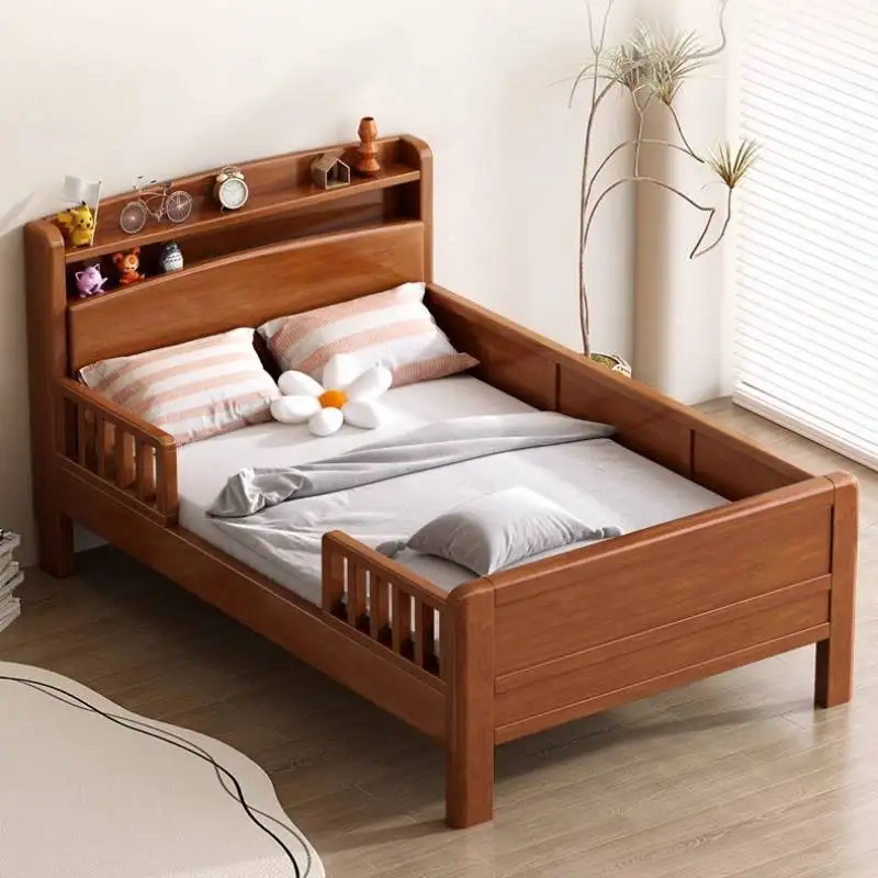

Nordic Wooden Frame Kids Bed Sleeping Headboard Modern Style Baby Bed Princess Bedroom Safety Camas Infantiles Furniture