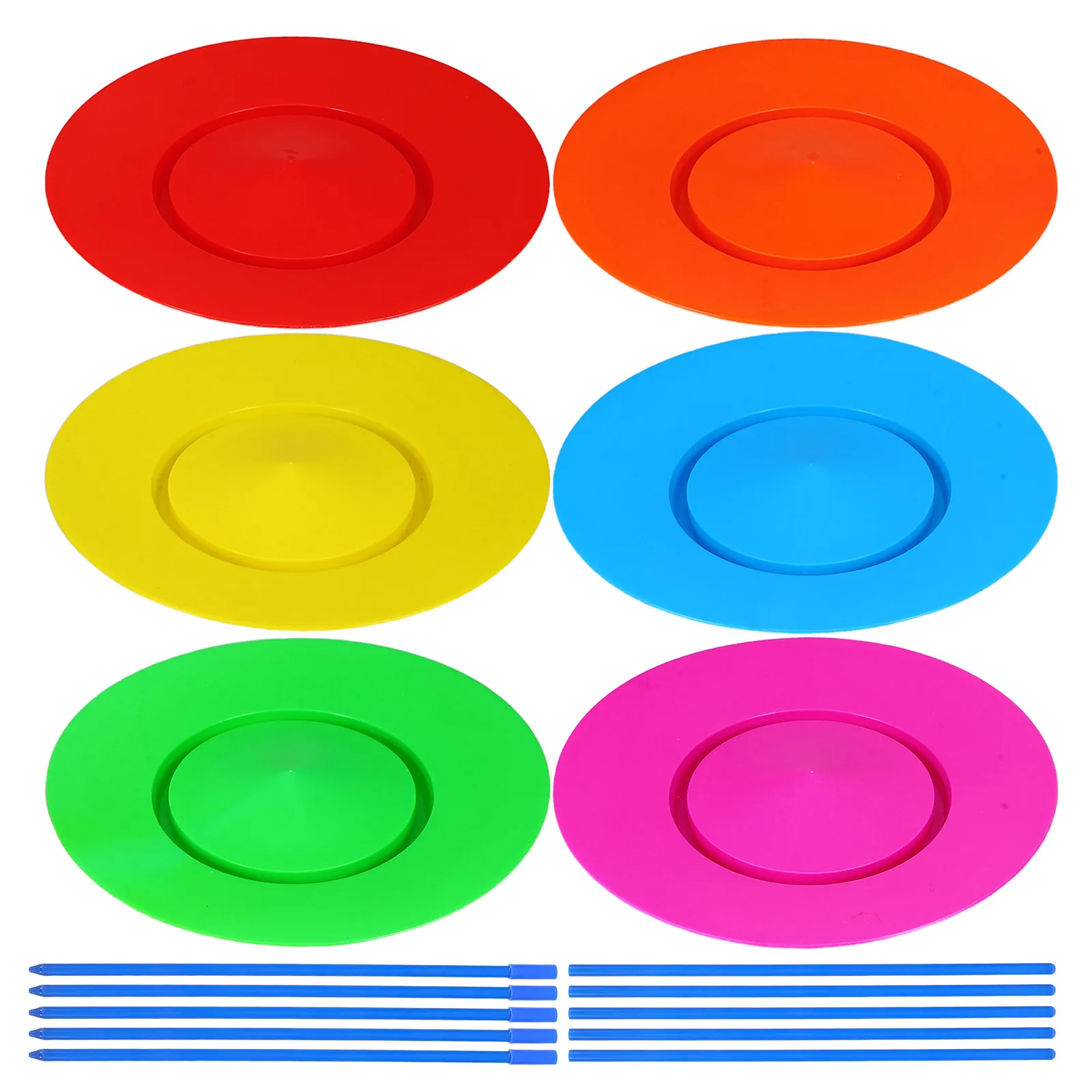 1Set Circus Spinning Plate Performance Prop for Kids Indoor Outdoor Juggling Skill Birthday Fun Circus Skills Equipment for Kids