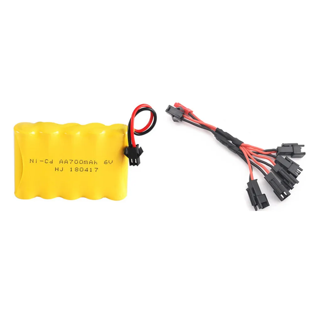 6v 700mah nicd Battery and 6v Charger Sets For Rc toys Cars Boats Guns Tanks Robots 5* AA 6v Rechargeable Battery Pack