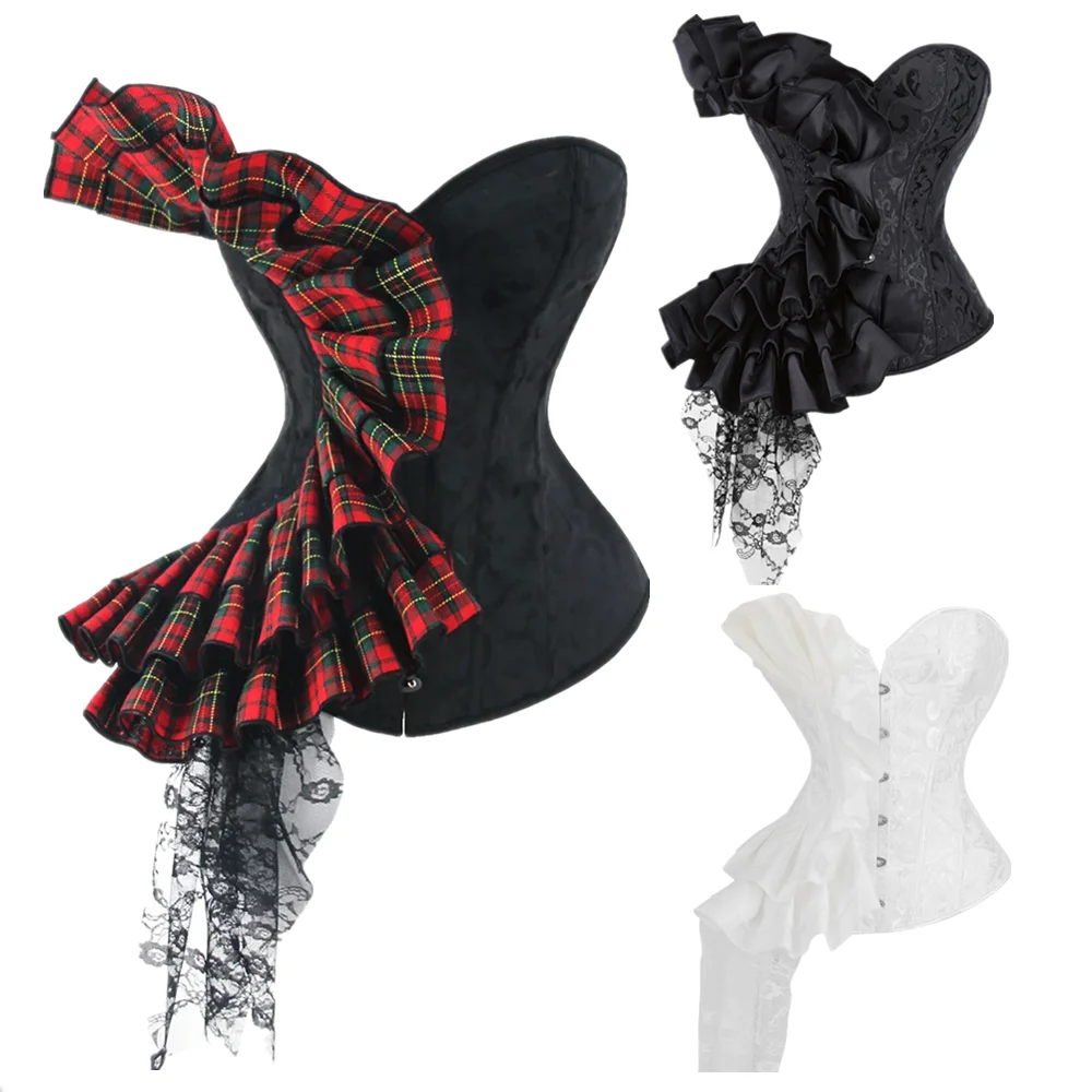 

Винтажный корсет, топ-бюстье, женский викторианский сексуальный кружевной корсет с рюшами и цветами, большие размеры, корректирующее белье, нижнее белье, корсет