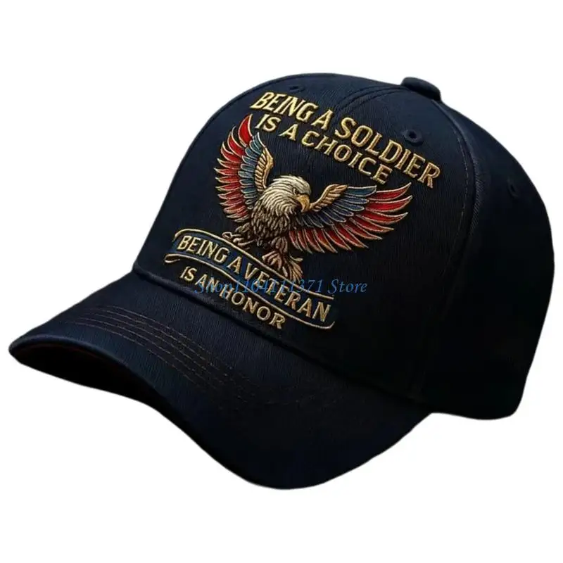 P9FC Fashion Veterans Baseball Hat for Outdoor Activity Cotton Soldier Memorial Hat