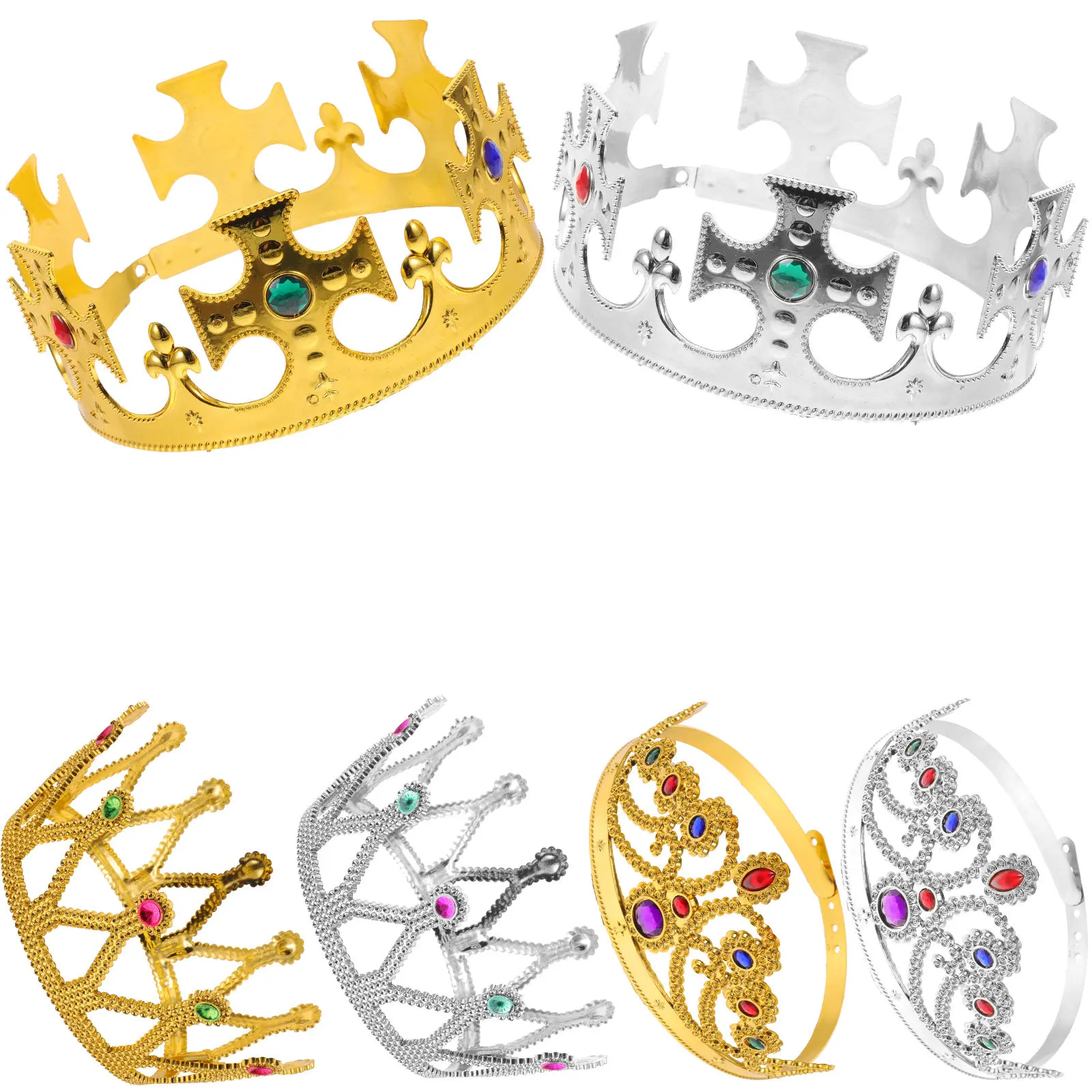 

6Pcs Birthday Crown Queen King Headband Party Favor Sparkly Crown for Halloween Anniversary Holiday Engagement Performance