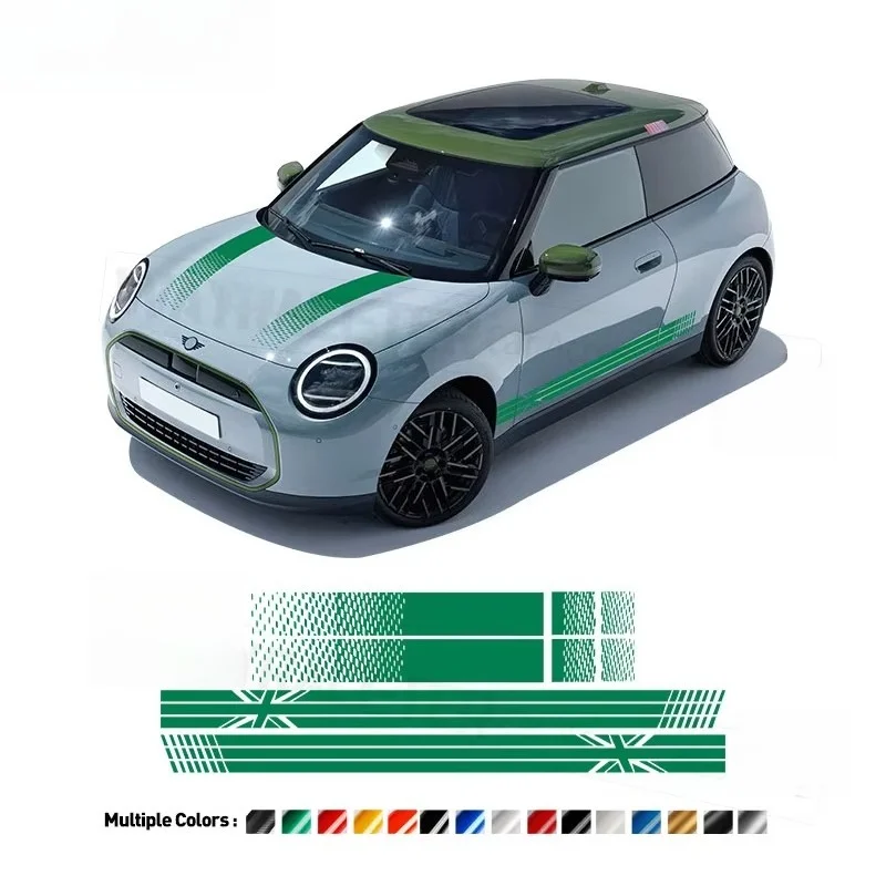 4 Pcs/Set Door Side Stripes Sticker Engine Cover Trunk Vinyl Decal For MINI Cooper J01 2024 F66 2025 JCW F65 F67 2026 Union Jack