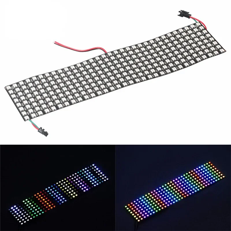 1PCS DC5V 8x8/16x16/32x8 WS2812B Flexible Module Ws2812 Ic Individually Addressable LED Heatsink Digital Pixels Panel Light