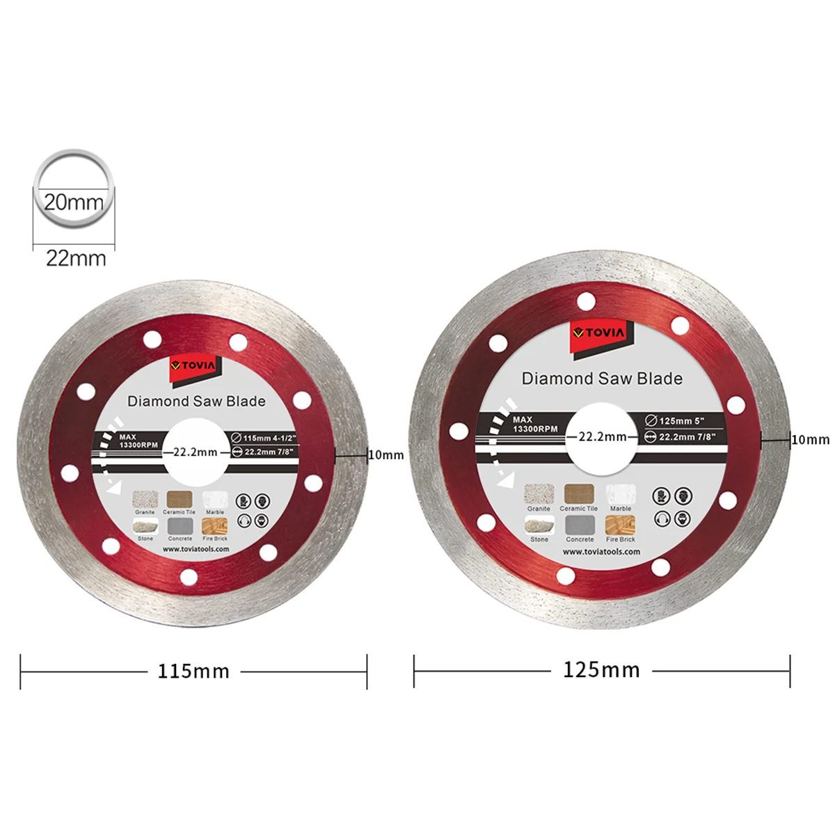 Diamond Saw Blade Granite Marble Wet Cutting Disc Porcelain Tile Ceramic Blades 115/125mm for Angle Grinder Diamond Saw Tool