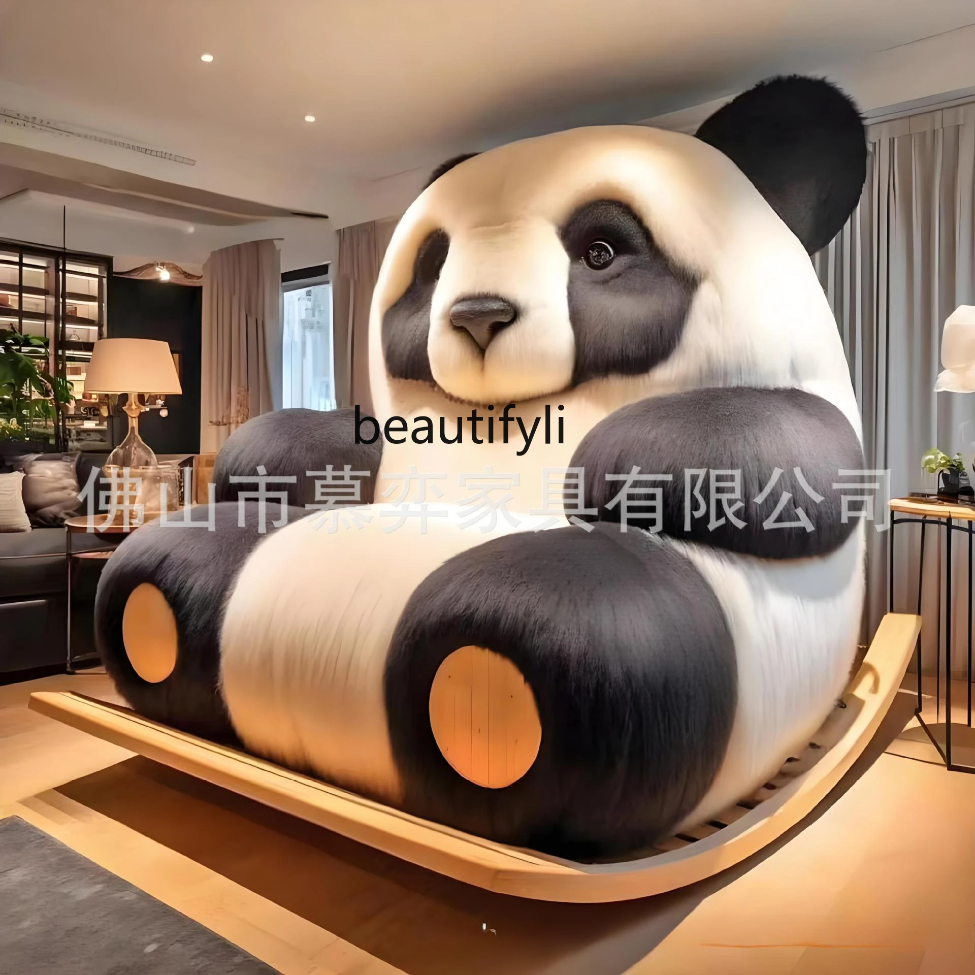 Giant panda sofa chair living room furniture two-dimensional sofa bedroom bed creative size apartment