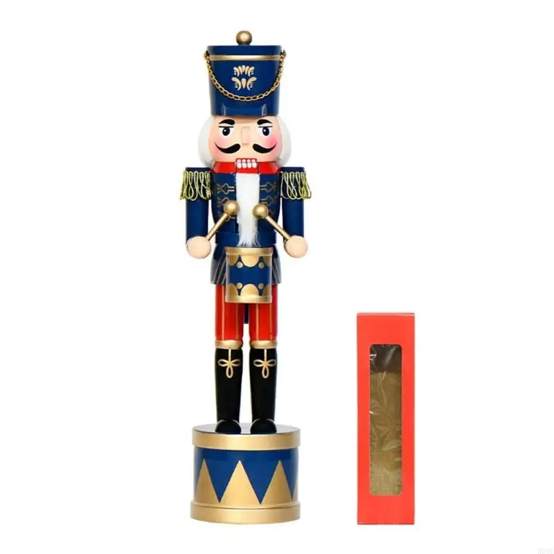 36 hölzerne Nussknacker-Trommelsoldat-Figur, Weihnachtspuppe, handbemalte Verzierung für B03E – Detail 2