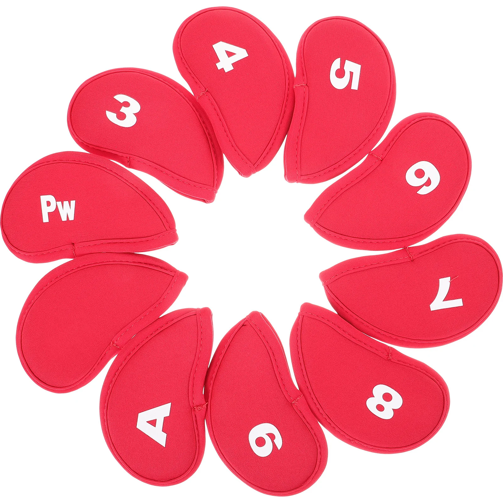 

10Pcs Golf Club Head Covers Creative Number Pattern Fabric Protectors for Putter Shaft Anti-Scratch Protection Lightweight