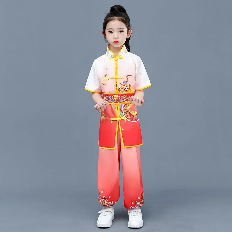 Dziecięcy strój do wushu dla chłopca, kostium do występów Tai Chi, dziecięca odzież do tańca scenicznego, dziecięcy strój do kung fu, dziecięcy uniform do sztuk walki dla dzieci.