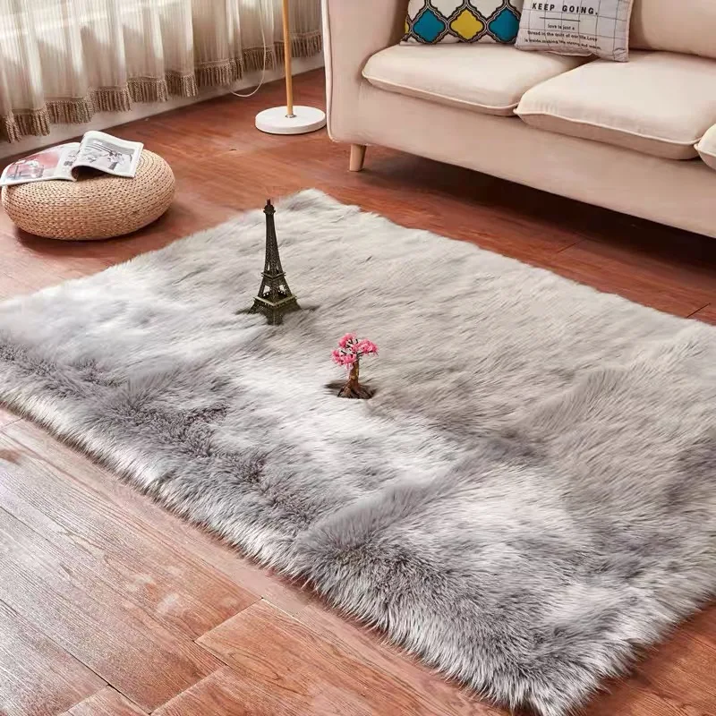 

Plush Rug for Bedroom, Faux Fur, Wool, Fluffy Floor Carpets, Window, Bedside, Home Decor, Thick Carpet, Soft Sheepskin