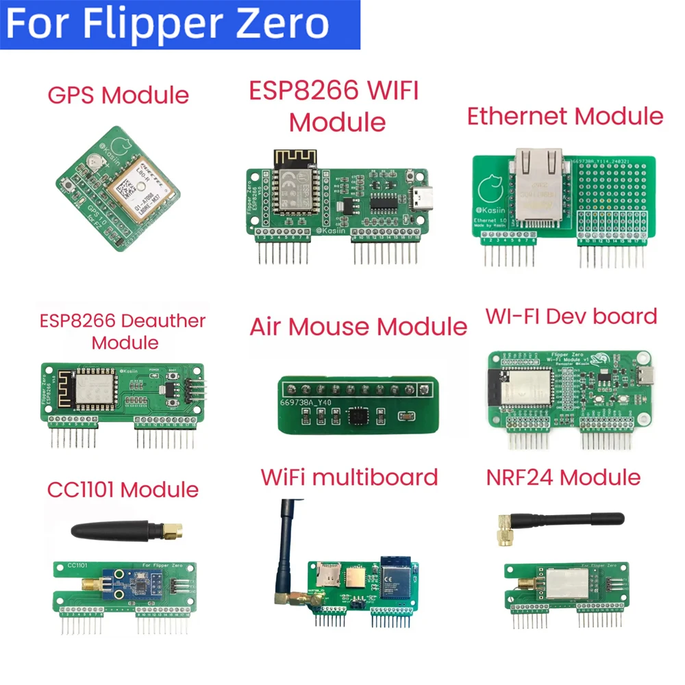 Flipper Zero Modules WiFi DevBoard Multiboard CC1101 NRF24 GPS ESP8266 Air Mouse Module Official