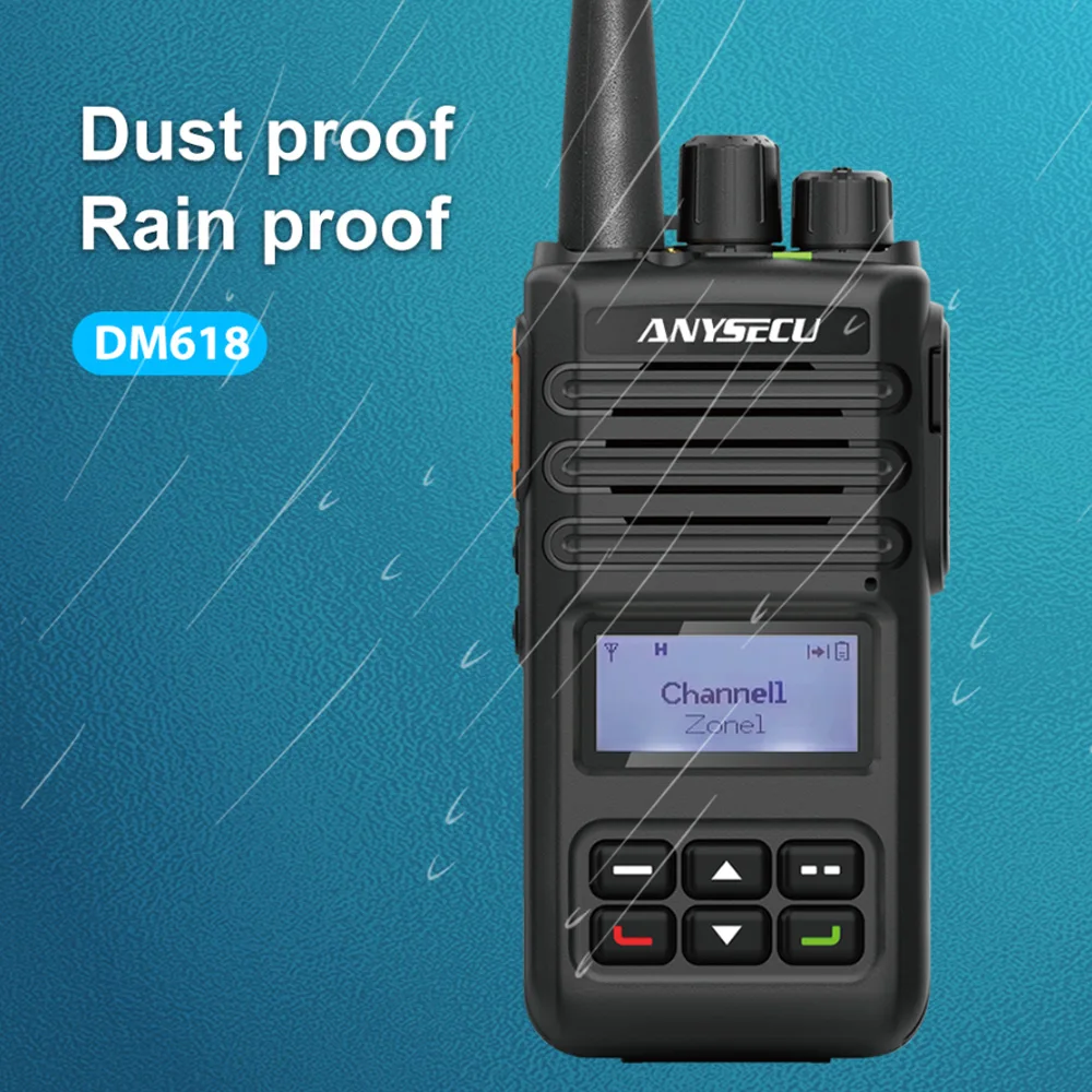 Anysecu DMR Digital Radio DM618 UHF 400-470Mhz Portable Two Way Radio DM-618 Digital+Analog Dual Mode Wireless Copy Function