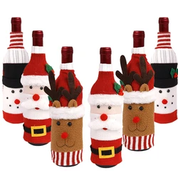 Creative Christmas Wine Bottle Set Santa Snowman Wine Bottle Cover Bags Christmas Party Dinner Table Decorations New Year Gifts