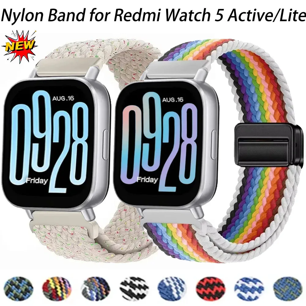 Cinturino in nylon per Redmi Watch 5 Bracciale con cinturino attivo/Lite per Xiaomi Redmi 5 Lite Accessori per cinturini magnetici intrecciati