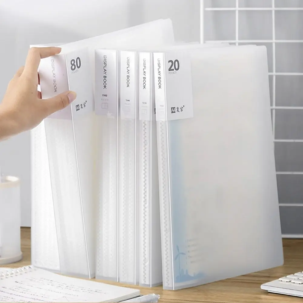 Large Capacity A4 File Folder Waterproof Dustproof Paper Organizer Transparent 20/30/40/60/80/100 Sheets Document Container