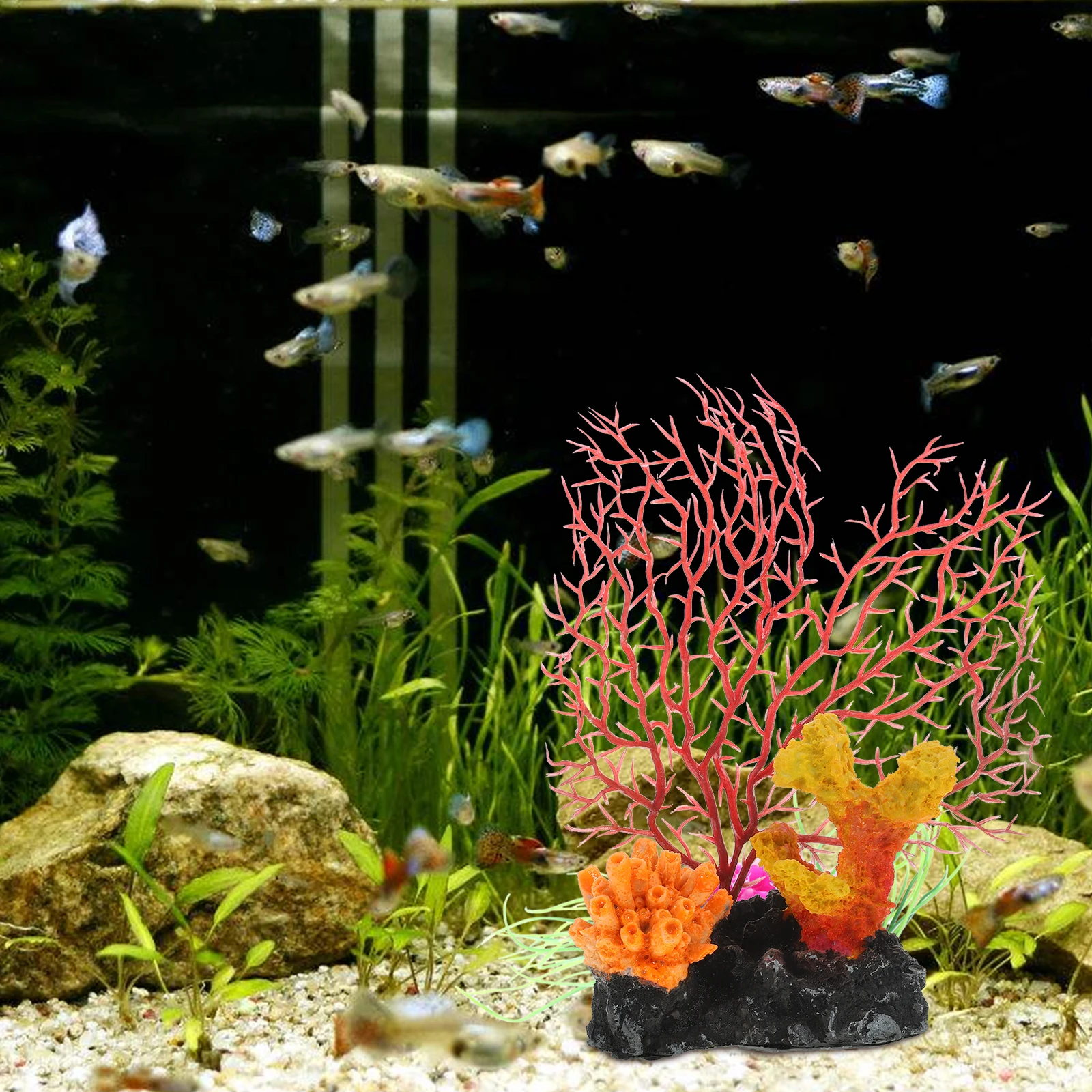 

Simulated Ornaments Coral Decor for Aquarium Small Fake Coral Fish Tank Decorations Lightweight No Fading Pet